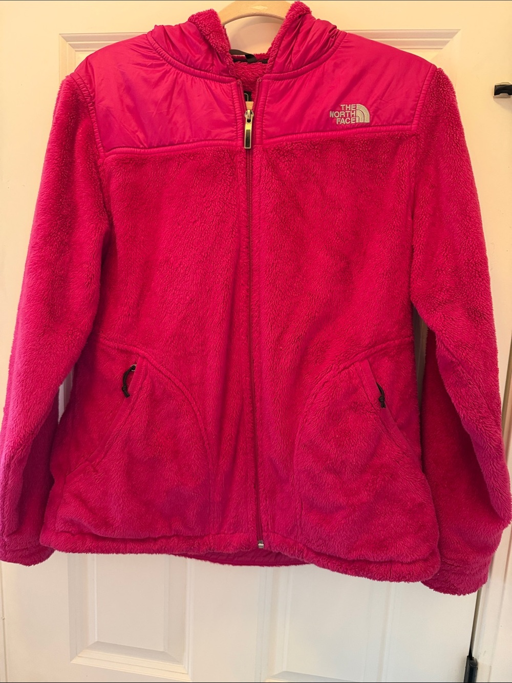 The North Face Hot Pink Hooded Puffer Fleece Jacket